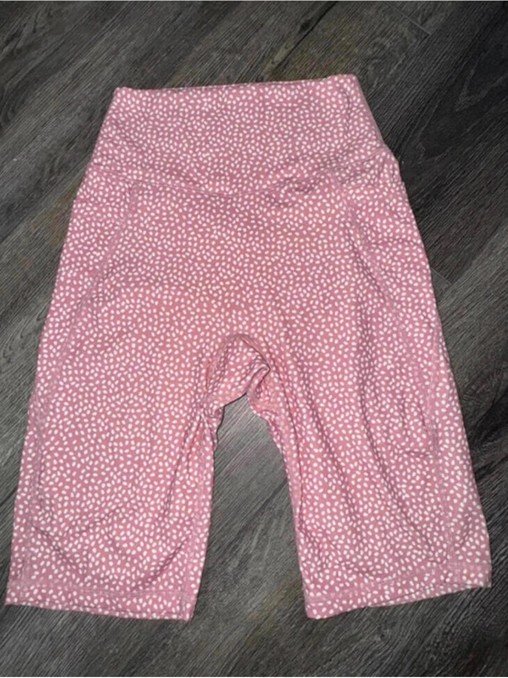 Buffbunny Dot Biker XS‎ High-Rise SOFT Athletic Shorts Pink White 2 Athleisure